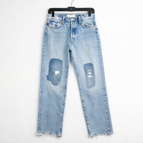 MOTHER Denim - Mother High Waisted Hiker Hover Chew Jean Size 29 High Rise Patches Button Fly